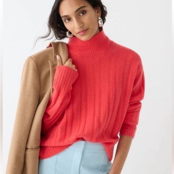 J. Crew Ribbed Mockneck Wool/Alpaca Blend Sweater - Picture 1 of 9
